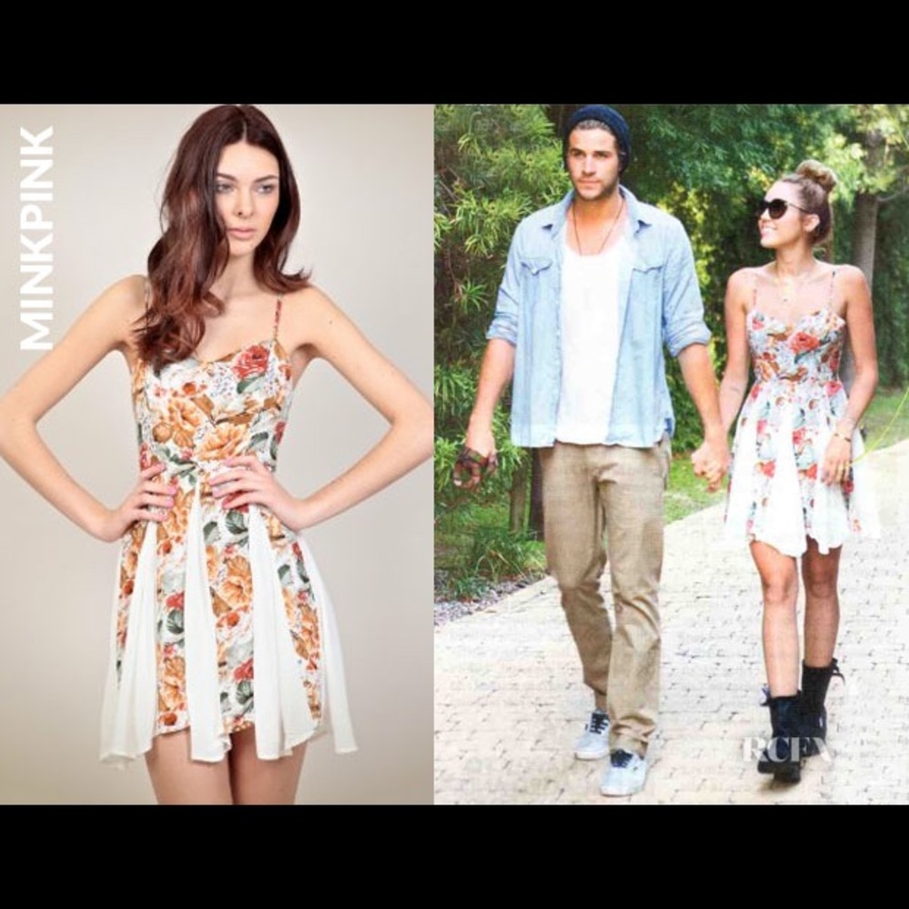 Cute floral mink pink dress